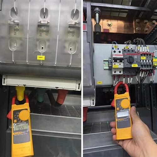 Fluke301C测试变频电机三相电流和测试卷取机润滑泵电流 